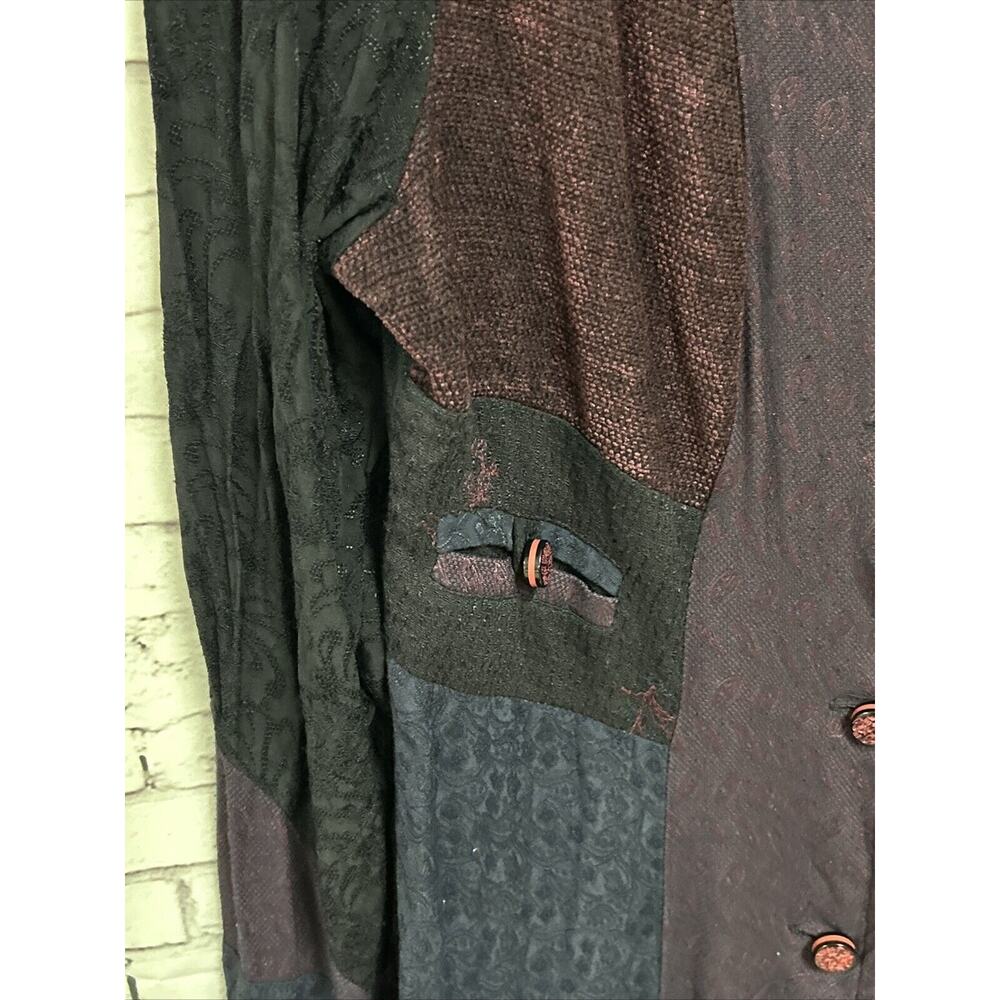 Neil & David Multi Patchwork Long Slv Blouse Medi… - image 5